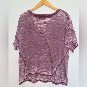 Burgundy burn out t shirt